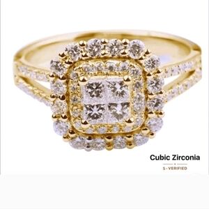 14K Gold Ring With Cubic Zirconia Gemstone | Women Engagement Ring